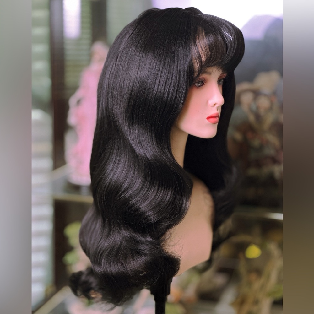 Black Middle Part Bang HardFront Wig
